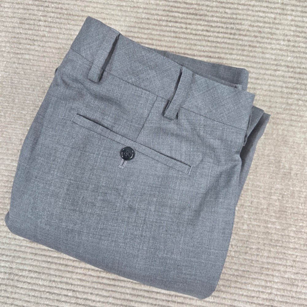Louis Raphael Mens 33x30 Grey Luxe Slim Fit Wool Blend Dress Pants